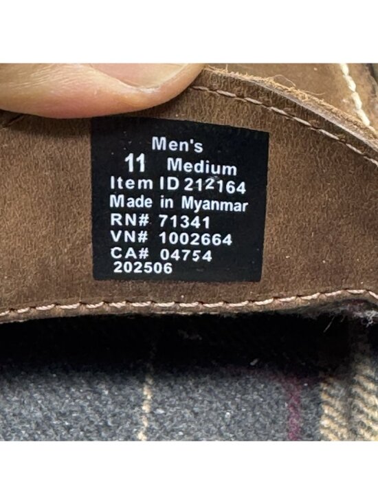 L.L. Bean Handsewn Leather Flannel Lined Moccasin Slippers Brown Men\'s Size 11 main image 7